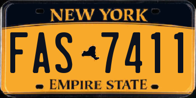 NY license plate FAS7411