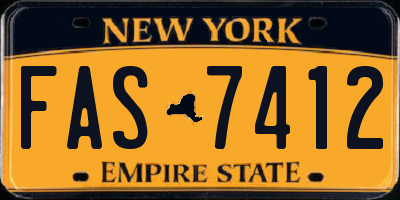 NY license plate FAS7412