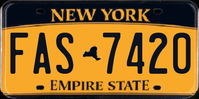 NY license plate FAS7420