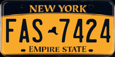 NY license plate FAS7424