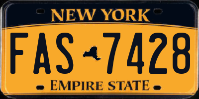 NY license plate FAS7428