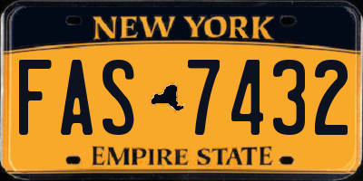 NY license plate FAS7432
