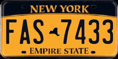 NY license plate FAS7433