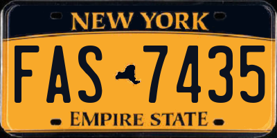 NY license plate FAS7435