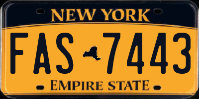 NY license plate FAS7443
