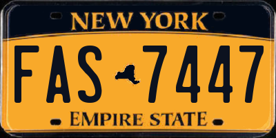 NY license plate FAS7447