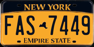 NY license plate FAS7449