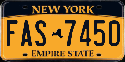 NY license plate FAS7450