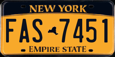 NY license plate FAS7451
