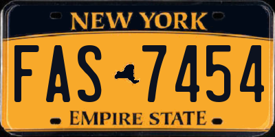 NY license plate FAS7454