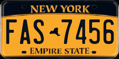 NY license plate FAS7456