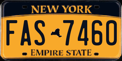 NY license plate FAS7460