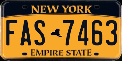 NY license plate FAS7463