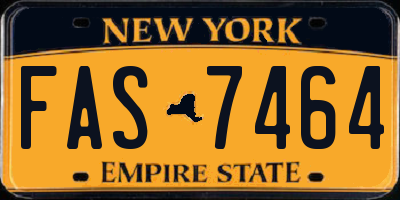 NY license plate FAS7464