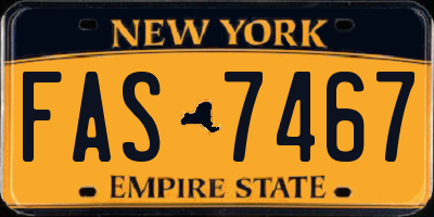 NY license plate FAS7467