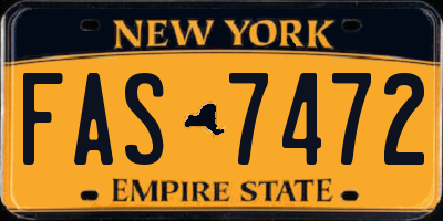 NY license plate FAS7472