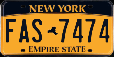 NY license plate FAS7474