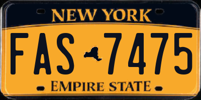 NY license plate FAS7475