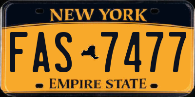 NY license plate FAS7477