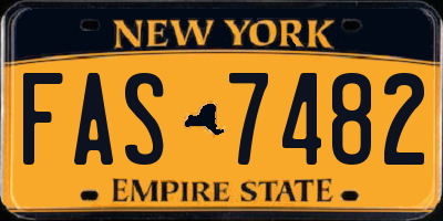 NY license plate FAS7482