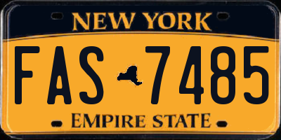 NY license plate FAS7485