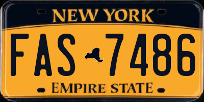 NY license plate FAS7486
