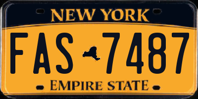 NY license plate FAS7487