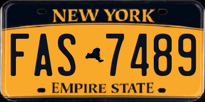 NY license plate FAS7489