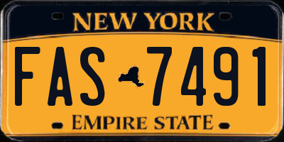 NY license plate FAS7491