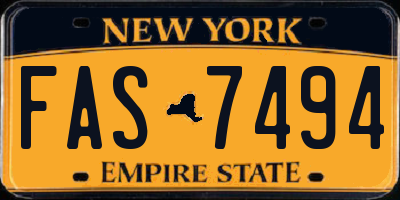 NY license plate FAS7494