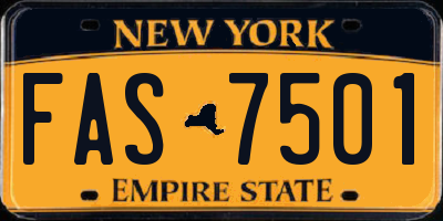 NY license plate FAS7501