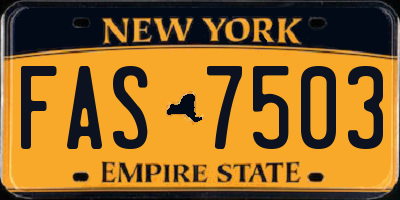 NY license plate FAS7503