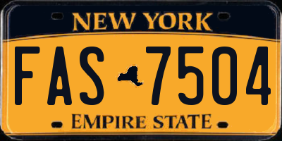 NY license plate FAS7504