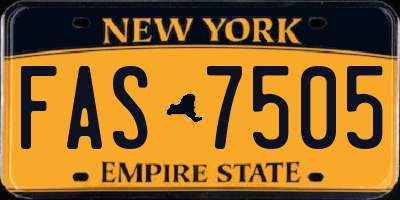 NY license plate FAS7505