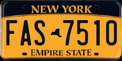 NY license plate FAS7510