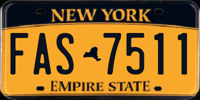 NY license plate FAS7511