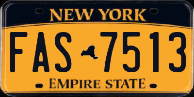 NY license plate FAS7513