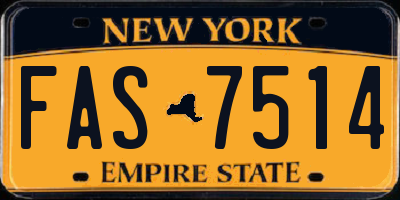 NY license plate FAS7514