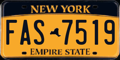 NY license plate FAS7519