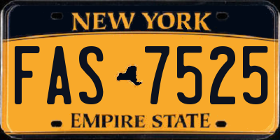 NY license plate FAS7525