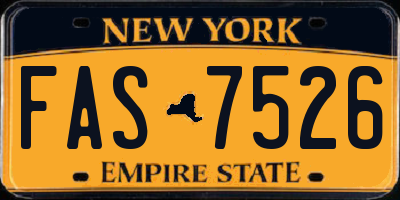 NY license plate FAS7526