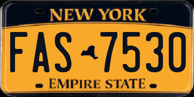 NY license plate FAS7530