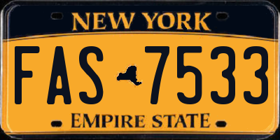 NY license plate FAS7533