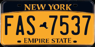 NY license plate FAS7537