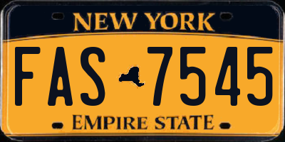 NY license plate FAS7545