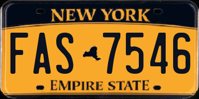 NY license plate FAS7546