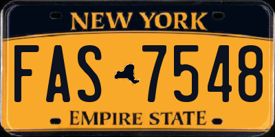 NY license plate FAS7548