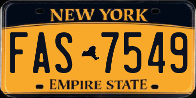 NY license plate FAS7549