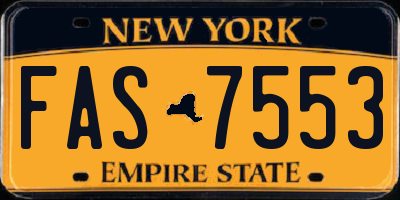 NY license plate FAS7553