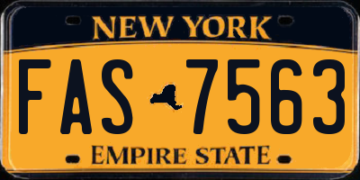 NY license plate FAS7563
